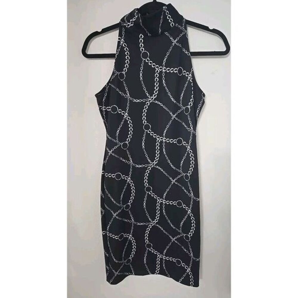 VICTORIA SECRET VICTORIA SPORT MOCK NECK XS/XP SLEEVELESS DRESS CHAIN PRINT